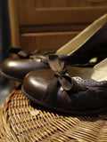 KYLETHOMASW  -  French Butterfly Knot Retro round Head High Heels Women's Autumn New Coarse Heel Versatile Commuting Outdoor Wear Low Cut