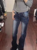 KYLETHOMASW  -  American Style Spicy Girl With Low Waist Slim Fit Slightly Flared Women's Autumn Tight Fitting and Slimming Straight Leg Pants