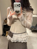 KYLETHOMASW  -  Women Vest Vintage Fungus Edge Hem Spliced Slim Fit Unique Layering Autumn Winter Outerwear