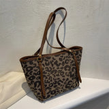 Kylethomasw New Autumn And Winter Leopard Print Fashion Tote Foreign Temperament Women's Large Simple Bag Women One Shoulder