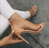 KYLETHOMASW  -  Sexy Rivet Thin Heels Women's Sandals with Breathable Ankle Straps for Party High Heels Sandal