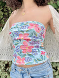 KYLETHOMASW  -  Y2K Spicy Girl Sexy Shell Print Off Shoulder Slim Fit Chest Hugging Vest Street Vacation Style Tight Fitting Versatile Top