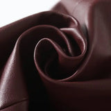 KYLETHOMASW  -  Winter French Minimalist Burgundy Leather Skirt With High Waist Zippers Straight Leg Mini Skirts Womens