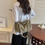 KYLETHOMASW  -  Women Canvas Washed Boston Tote Bag Solid Color Daily Commute Shoulder Crossbody Bags New Trend Fashion Handbags and Purses