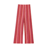 KYLETHOMASW  -  New Autumn Women Vintage High Waist Striped Crochet Knitted Pants Casual Trousers