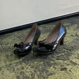 KYLETHOMASW  -  French Vintage Butterfly Knot Single Shoes Women's New Thick Heel Mary Janes Versatile Commute High Heels Summer Rubber...