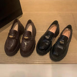 KYLETHOMASW  -  New Patent Leather Chunky Platform Loafers Thick Sole Woman Shoes, Slip on Preppy Casual Zapatos De Mujer,Fashion Лоферы Женские