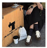 KYLETHOMASW  -  Sneakers Casual Sports Shoes for Women Lightweight Leather Breathable Shoes Women Flat White Tennis Shoes