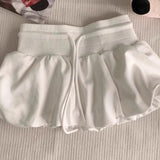 KYLETHOMASW  -  Sweet Bud Skirts Women Drawstring Solid Spring Summer Cute Mini Skirt Korean Fashion Casual High Waist Faldas Mujer