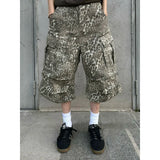 KYLETHOMASW  -  Women American Vintage Leopard 2000s Jorts Denim Shorts Japanese Harajuku Jean Cargo Pants Kpop Y2k Grunge High Street