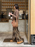 Kylethomasw Leopard Printed Casual Loose Wide Leg Pants Women Fashion High Waist Long Trousers 2024 New Fashion Lady Commute Streetwear