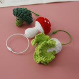 Kylethomasw Fashion Knitting Vegetable Keychain Cute Mushroom Keyrings For Car Keys Creative Knitted Broccoli Keychain For Bag Accessories