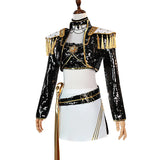 KYLETHOMASW  -  Rumi Zoey Mira Cosplay , Costume Wig Women Black Golden Suit Halloween Party Role Playing Outfit