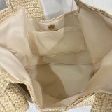 KYLETHOMASW  -  Cute Elephant Shape Straw Tote Bag Hand Woven Beach Bag With Blue Floral Decor Mini Elephant Pendant Handheld Shoulder Bag