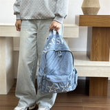 KYLETHOMASW  -  New Star School Bag for Female Japanese Denim Women Backpack High School Teenagers Student Casual Large Capacity Back Pack
