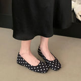 KYLETHOMASW  -  Brand Women Flats Fashion Round Toe Weave Pointed Toe Slip On Single Shoes Flat Heel Boat Shoes Soft Ballet Shoes