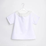 KYLETHOMASW  -  Ruffles Y2k T Shirt for Women Slash Neck Spring Summer Retro Sweet Ropa De Mujer Korean Fashion Loose T-shirts