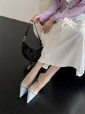 KYLETHOMASW  -  Design Hollow Out Pointed Toe Women Pumps Street Style Thin Low Heels Street Style Sexy Stripper Sandals Shoes