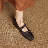 KYLETHOMASW  -  Mary Jane New Women Shoes Ballet Bow Square Toe Mid Heels Nude Shoes Fashion Casual Elegant Shallow Pumps