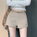 KYLETHOMASW  -  High Waist Slimming Straight Leg Casual Shorts Women's Autumn Winter Commute Versatile Butt Lifting A-Line Hot Pants