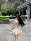 KYLETHOMASW  -  Sweater Dress Women Winter Japanese Fashion V Neck Sweet Slim Knitted Dresses Female Solid Y2k Outfits Y2k Vintage Clothing Chic