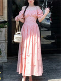 KYLETHOMASW  -  Elegant Fairy  Midi Dress Of Women Causal Puff Sleeve Vintage Party Dress Female One Piece Y2K Clothes