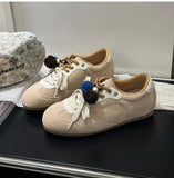 KYLETHOMASW  -  Retro Sporty Thick Bottom Breathable Heightening Shoes Vintage Dequn Round Toe Low Heel Comfortable All Season Women's Shoe
