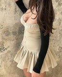 KYLETHOMASW  -  European and American style new slim suspender dress fashionable sexy hot girl pleated skirt