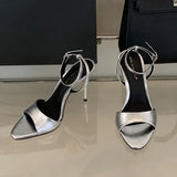 KYLETHOMASW  -  Fashion Ankle Buckle Ladies Super High Heels Sandals Shoes Female Round Toe Footwear Elegant Women Heeled Sandals Shoes Pumps