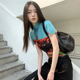 KYLETHOMASW  -  Goth Y2K Grunge Tee for Women – Short Sleeve Summer Streetwear T-shirt