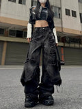 Kylethomasw Washed Do Old Ripped Jeans Women Streetwear Hip Hop Retro Oversize Spliced Straight Denim Pants Y2k Causal Mujer Bottoms