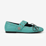 KYLETHOMASW  -  INS Hot Sale Women Retro Mary Jane Shoes Y2K Lace‑Up Round Toe Flat Shoes Metal Eyelet Rivet Design Casual Ballet Flats