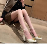 Kylethomasw Rivet High Heel Sandals Spring Summer New Woman Chunky Heel Sandals Heel Hollow High Heel Shoes Big Rivet Women's Shoes