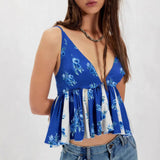 KYLETHOMASW  -  European and American Sexy Hot Girls Printed Tops Summer New Flower Cross-border Retro Vest Suspenders Women's Clothing