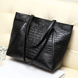 Kylethomasw Crocodile Grain PU Leather Women Handbags Large Capacity Female Big Totes Woman Shoulder Bags Shopping Bag Bolsa Feminina