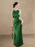 KYLETHOMASW  -  Luxury Solid Womens Long Dresses Sexy Elegant Ruffles Blue Chic Evening Dress Slim Fit Whit Canisole Green Mermaid Vestidos