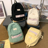 Kylethomasw Stripe Cute Corduroy Woman Backpack Schoolbag For Teenage Girls Boys  Harajuku Female Fashion Bag Student Lady Book Pack