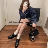 KYLETHOMASW  -  New Retro Womens Shoes Classic England Block Leather Shoes for Woman Luxury Handmade Casual Shoe Designer Shoes Zapatos De Mujer