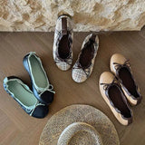 KYLETHOMASW  -  Bow Knot Loafers for Women, Comfortable Soft-Soled Ballet Roll Shoes, Commuter Flats for Women, All-Season Style