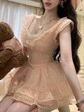 KYLETHOMASW  -  Japanese Sweet Slim Kawaii Dress Women New Fashion Fit Chic Lolita Party Fairy Dresses Harajuku Y2k Fluffy Outfit Summer