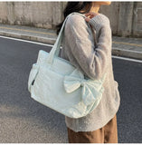 KYLETHOMASW  -  Lightweight Commuting Tote Bag Bow Versatile Shoulder Bags for College Students