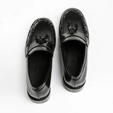 KYLETHOMASW  -  Patent Leather Tassel Design Women Loafers Luxury Square Heel Flat Shoes Comfortable College Style Women Shoes Zapatos De Mujer