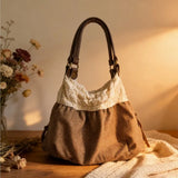 KYLETHOMASW  -  Japanese Retro Sweet Lace Tote Bag Women Harajuku Polka Dot Large Capacity Shoulder Bag Ladies Harajuku Casual Versatile Handbag