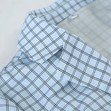 KYLETHOMASW  -  V-neck plaid waist cinched shirt cross-border American slim fit short sleeved single breasted temperament top