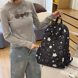 KYLETHOMASW  -  Fashion Kawaii Y2k Backpack Preppy Cute Star Print Girls Schoolbags High-capacity Outdoor Travel Backpacks for Women Students