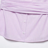 KYLETHOMASW  -  women's strapless striped top button backless decoration for spring and summer casual women's wear