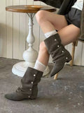 KYLETHOMASW  -  High-end Versatile Retro Chunky Heel Pointed Boots New Slim-enhancing Short Shaft Boots