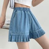 KYLETHOMASW  -  Casual Feng Shui Wash Loose Solid Color Straight Leg Pants Versatile Wide Leg Short Jeans For Women New