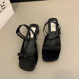 KYLETHOMASW  -  Women Butterfly-knot High Heel Fashion Summer Satin Slippers Ladies Outdoor Slip on Slipper Thin Sandal Dress Slides Shoes