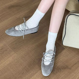 KYLETHOMASW  -  Autumn Cross Tied Round Toe Flat Shoes Women Retro Comfort Casual Shoes Shallow Ballet Style Elegant Mary Jane Shoes Women